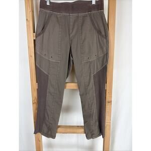 NWT XCVI Cool Brown, Jogger-Style Pants w/ knit Insert Fun Details SM #0776